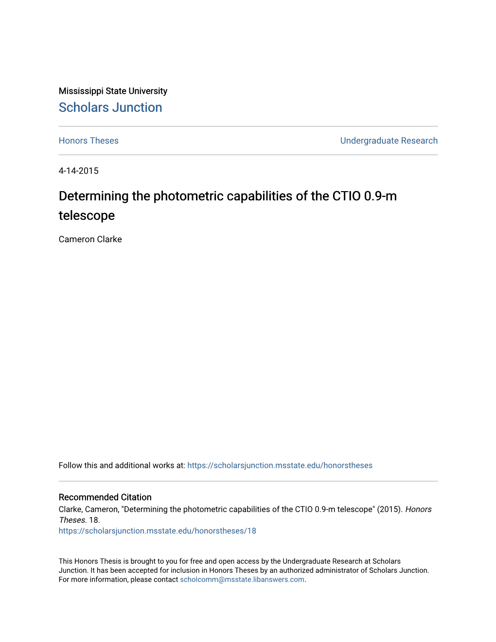 Determining the Photometric Capabilities of the CTIO 0.9-M Telescope