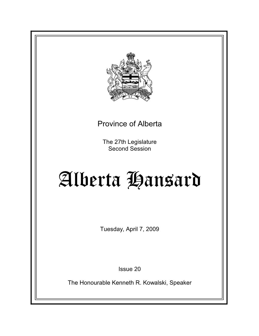 Alberta Hansard