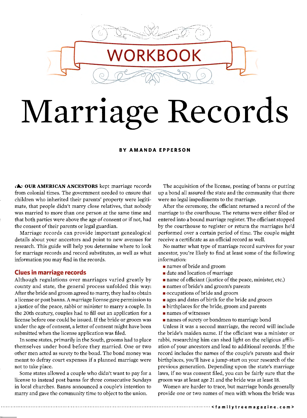 Marriage Records