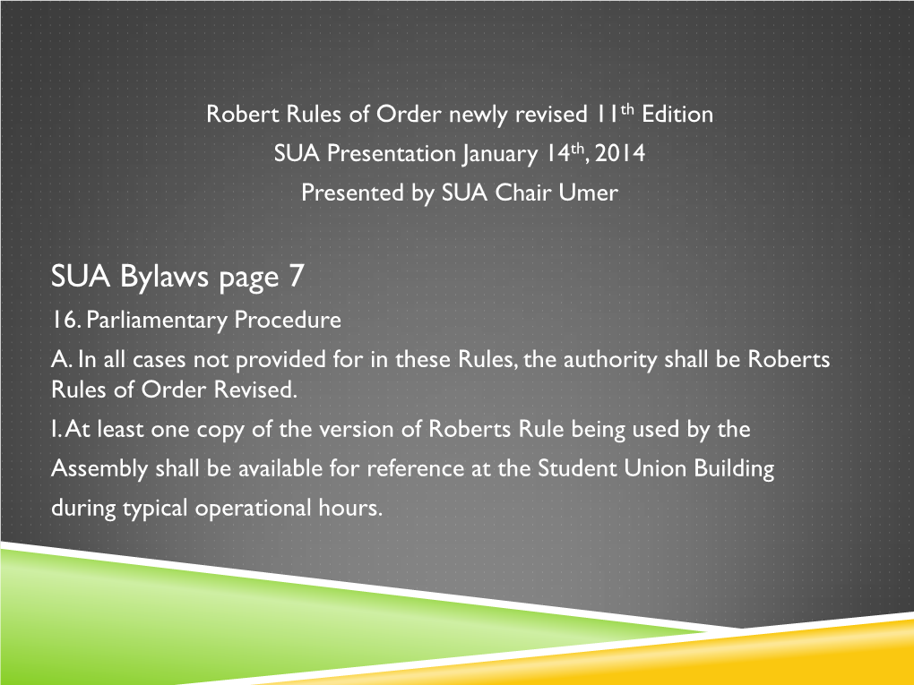 Robert's Rules of Order