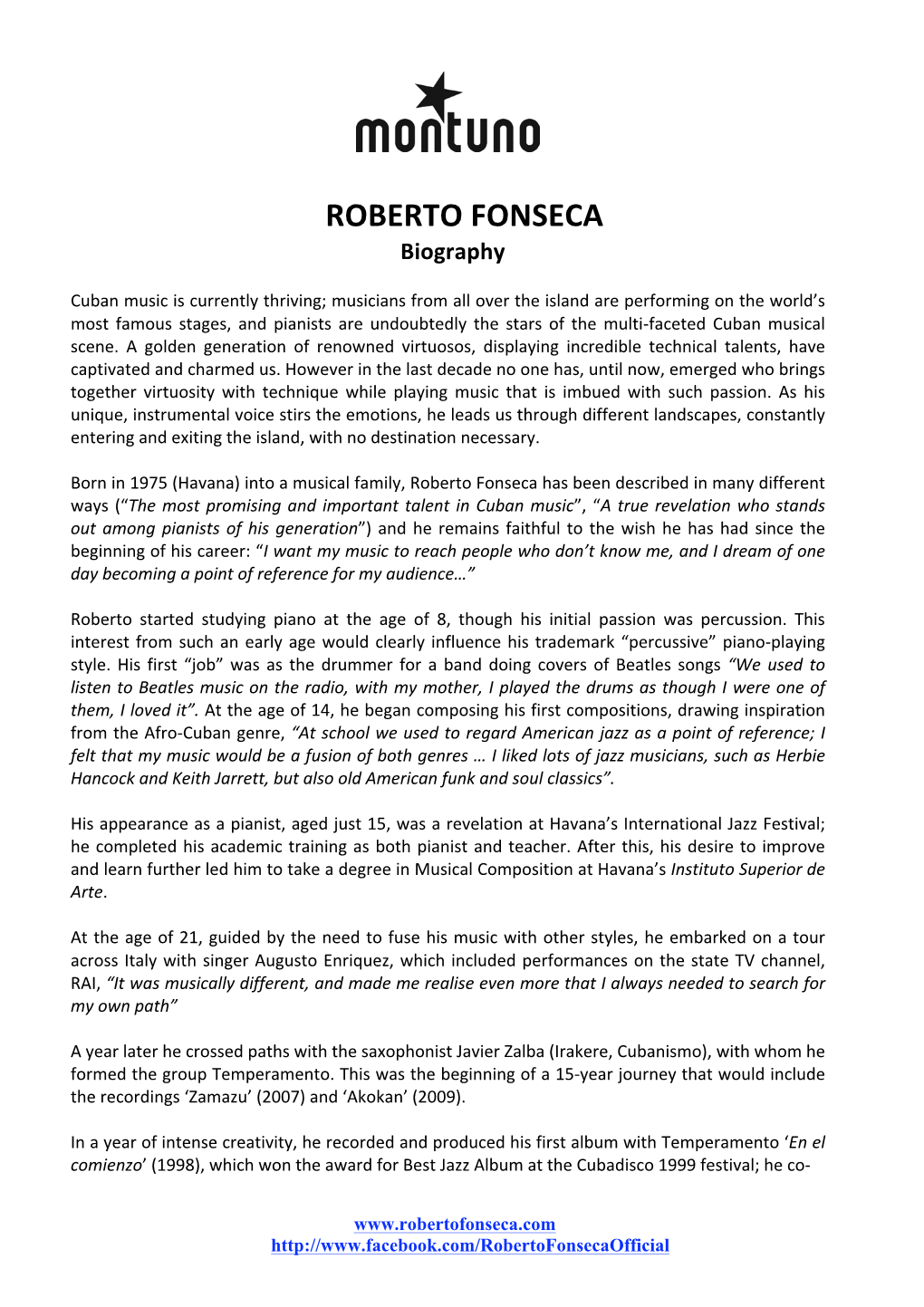 ROBERTO FONSECA Biography