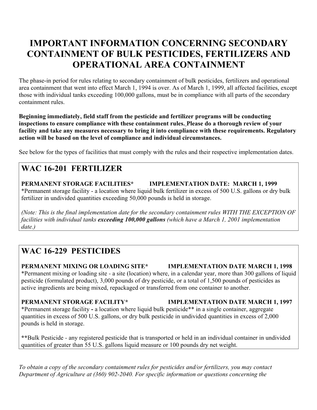 Containment Fact Sheet