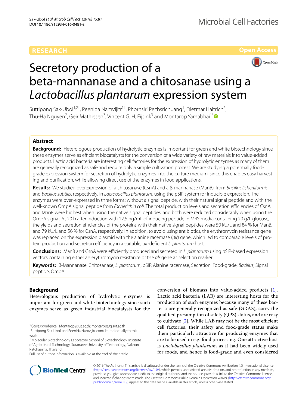 Secretory Production of a Beta-Mannanase and A