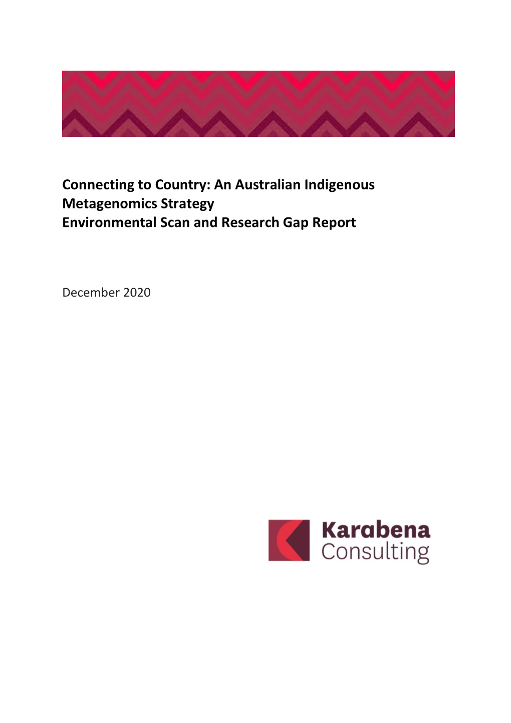 Connecting to Country: an Australian Indigenous Metagenomics Strategy Environmental Scan and Research Gap Report