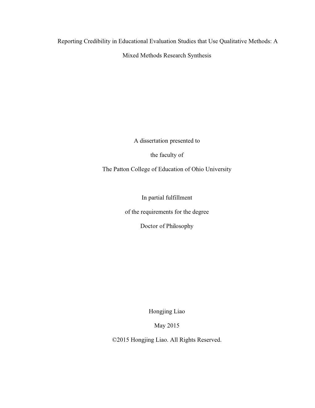 Reporting Credibility in Educational Evaluation Studies That Use Qualitative Methods: A