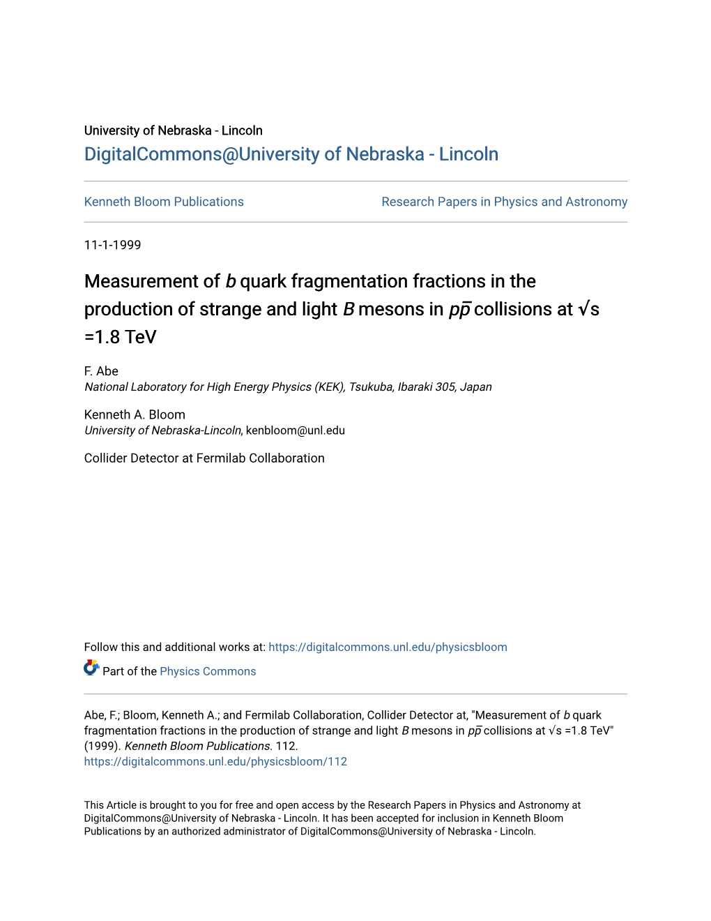 Measurement of B Quark Fragmentation Fractions in the Production of Strange and Light B Mesons in Pp̅ Collisions at √S =1.8 Tev