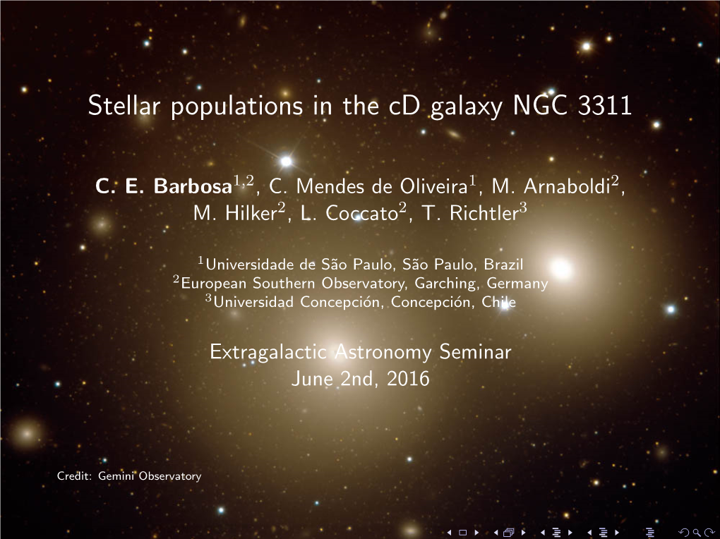 Stellar Populations in the Cd Galaxy NGC 3311