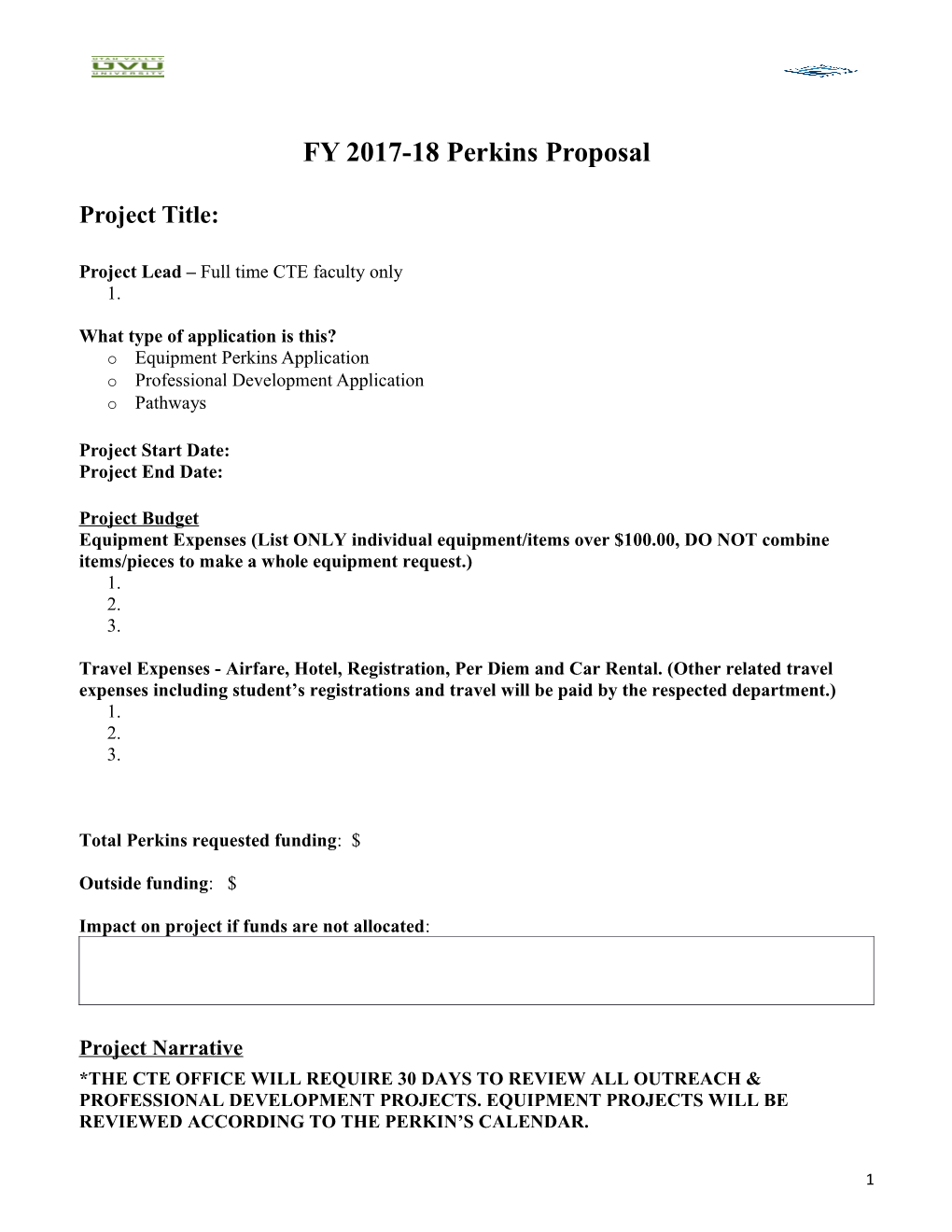 FY 2017-18 Perkins Proposal