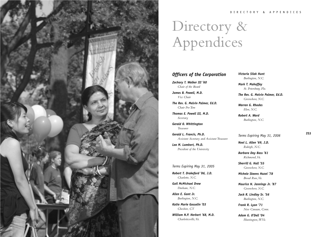 Directory & Appendices