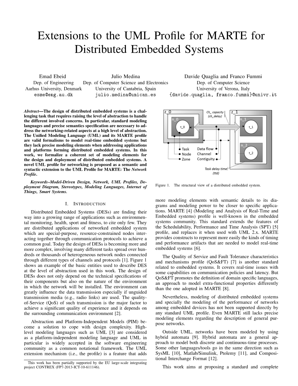 Extensions to the UML Profile for MARTE for Distributed Embedded