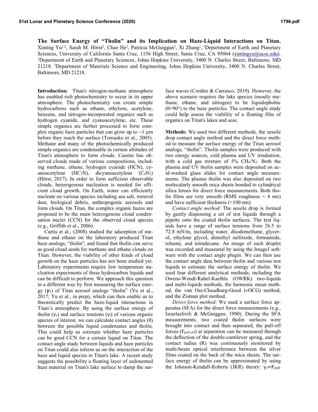 The Surface Energy of “Tholin” and Its Implication on Haze-Liquid Interactions on Titan