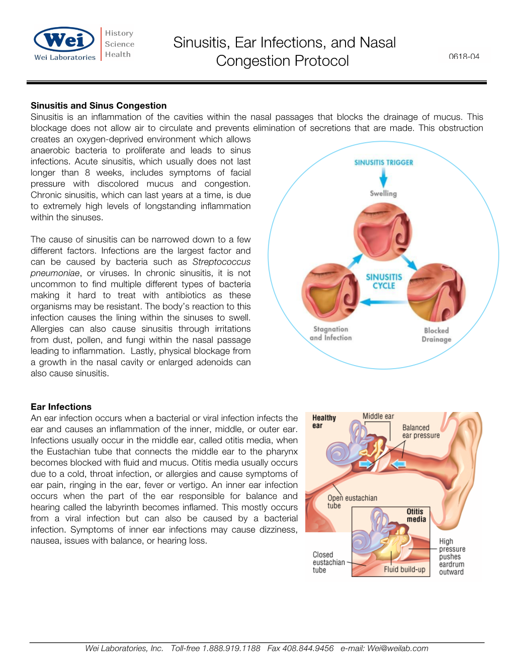 Sinusitis, Ear Infections, and Nasal Congestion Protocol 0618-04