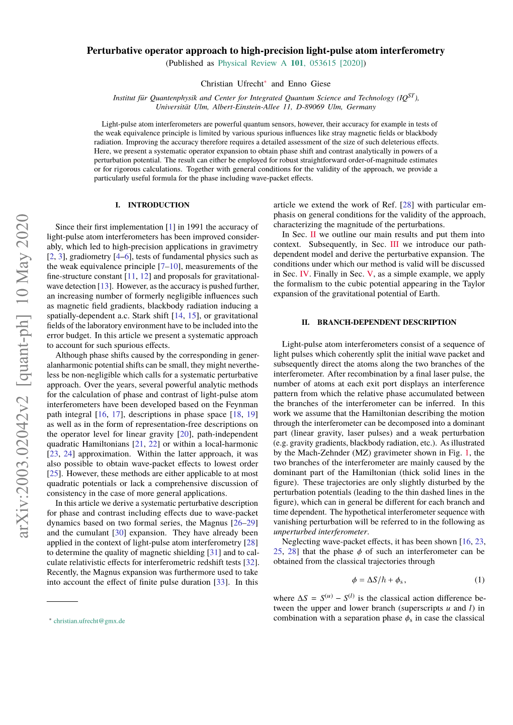 Arxiv:2003.02042V2 [Quant-Ph] 10 May 2020