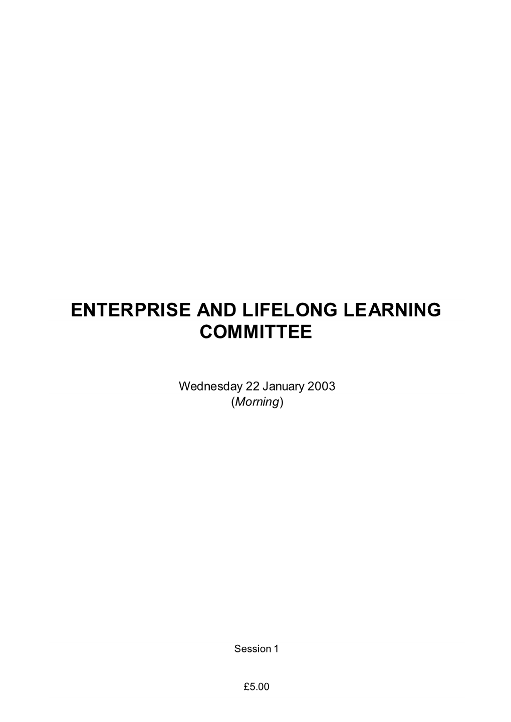 Enterprise and Lifelong Learning Committee