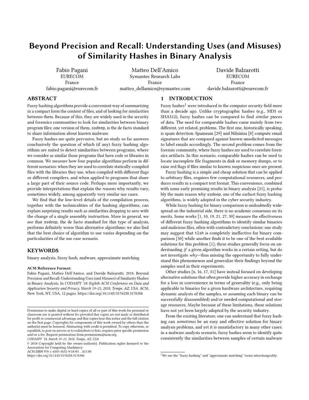 Understanding Uses (And Misuses) of Similarity Hashes in Binary Analysis