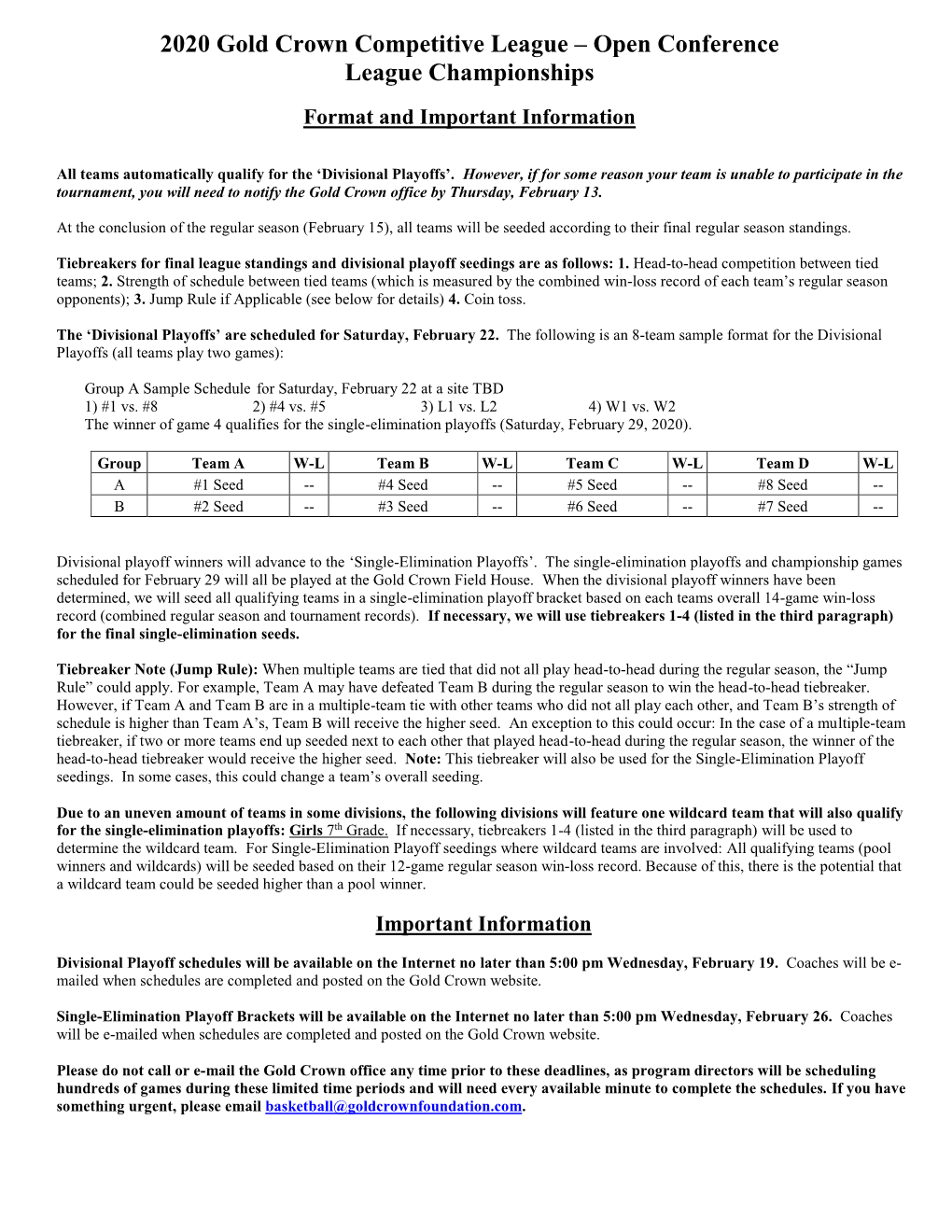 League Championship Format