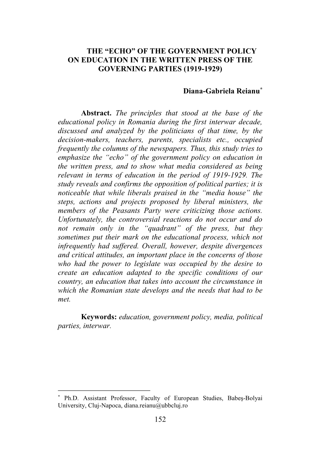 Of the Government Policy of Education in the Written