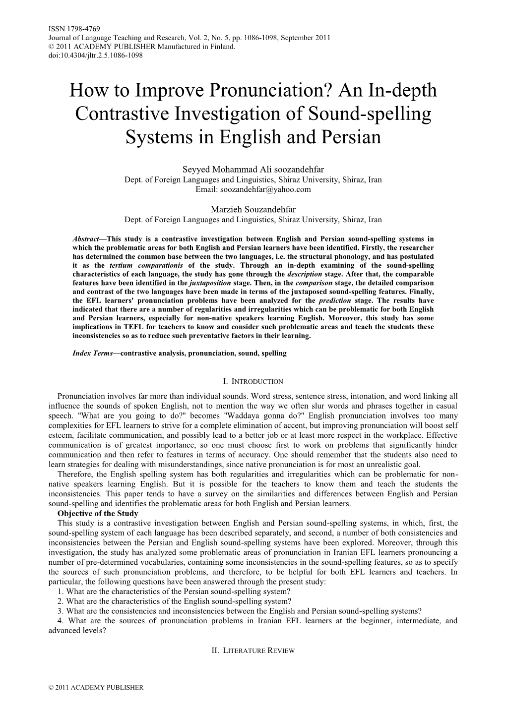 An In-Depth Contrastive Investigation of Sound-Spelling Systems in English and Persian