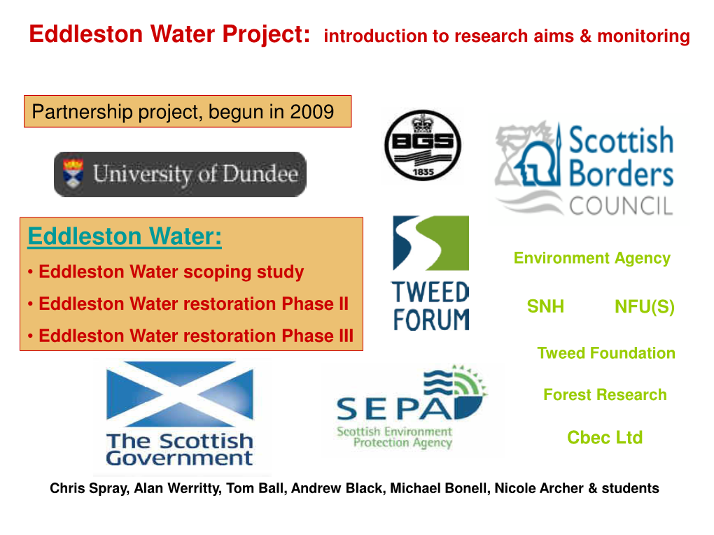 Eddleston Water: Environment Agency