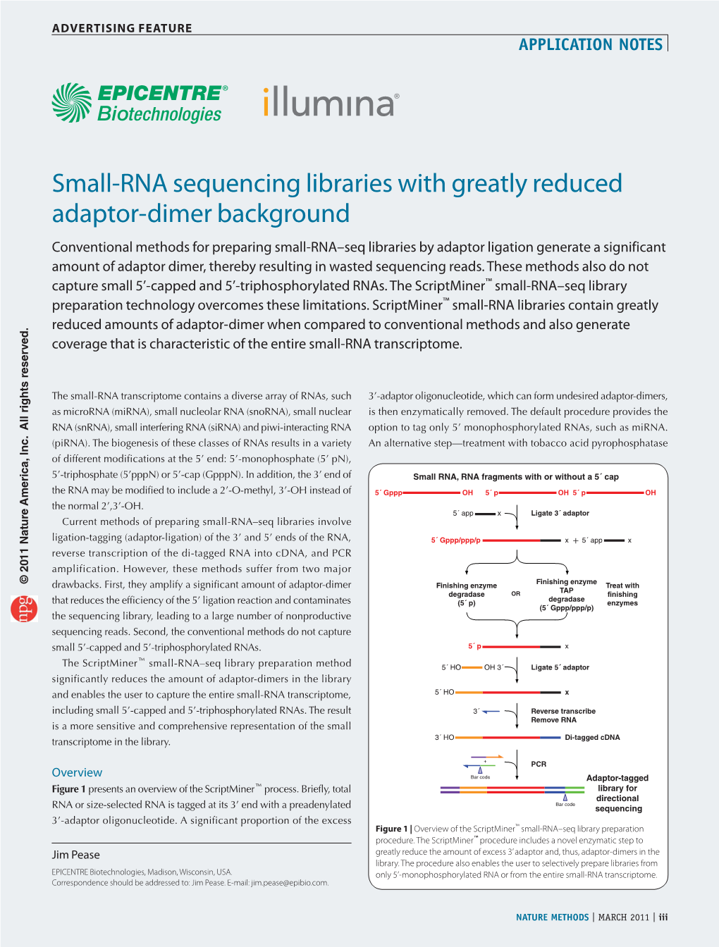 Small-RNA Sequencing Libraries with Greatly Reduced Adaptor-Dimer Background