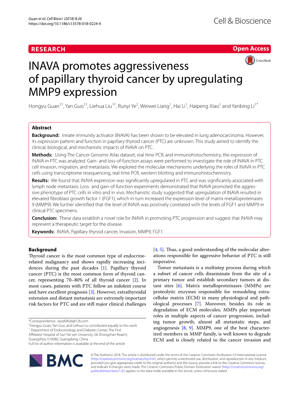 INAVA Promotes Aggressiveness of Papillary Thyroid Cancer By