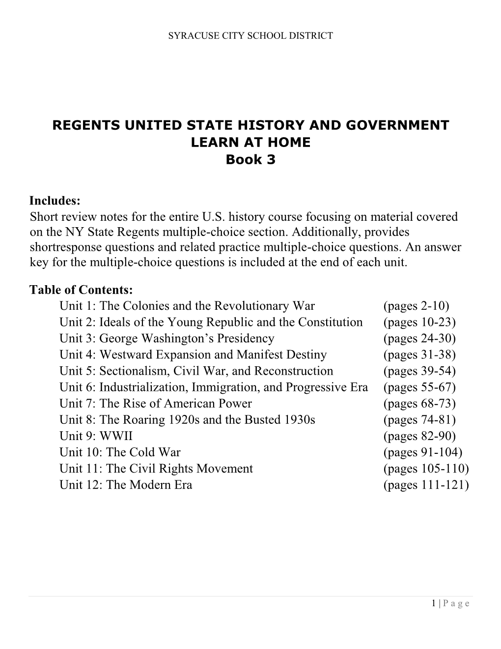 REGENTS US HISTORY Book 3