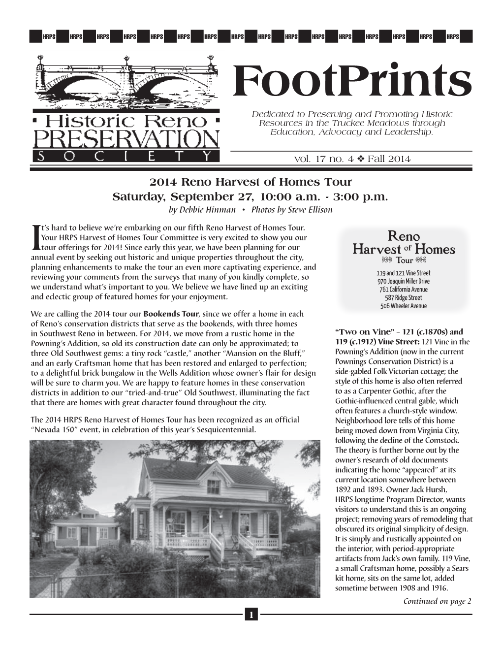 Footprints Dedicated to Preserving and Promoting Historic Resources in the Truckee Meadows Through Education, Advocacy and Leadership