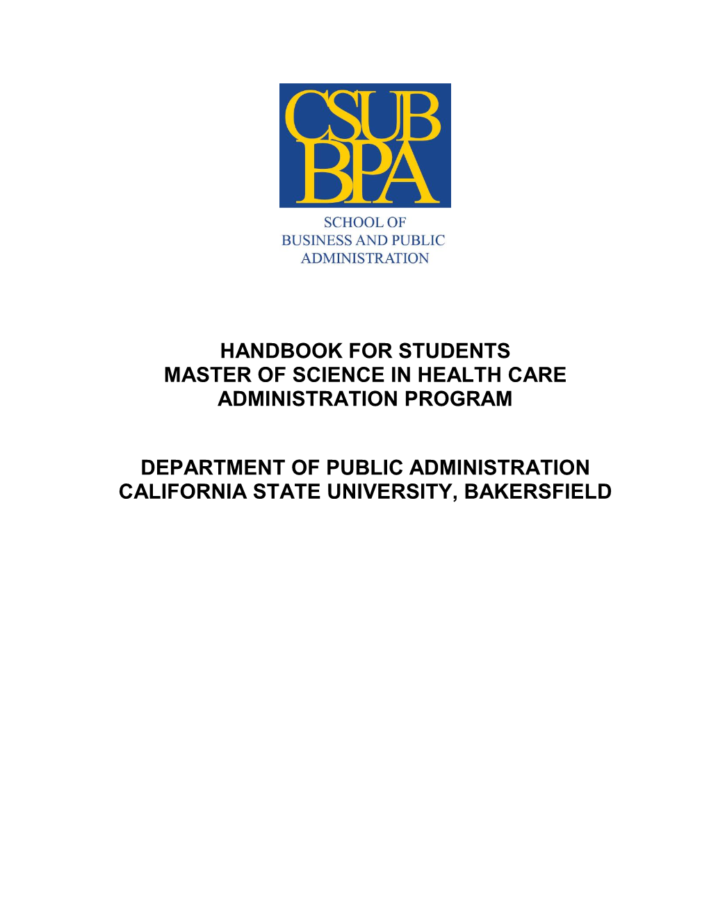 MSHCA Current Student Handbook