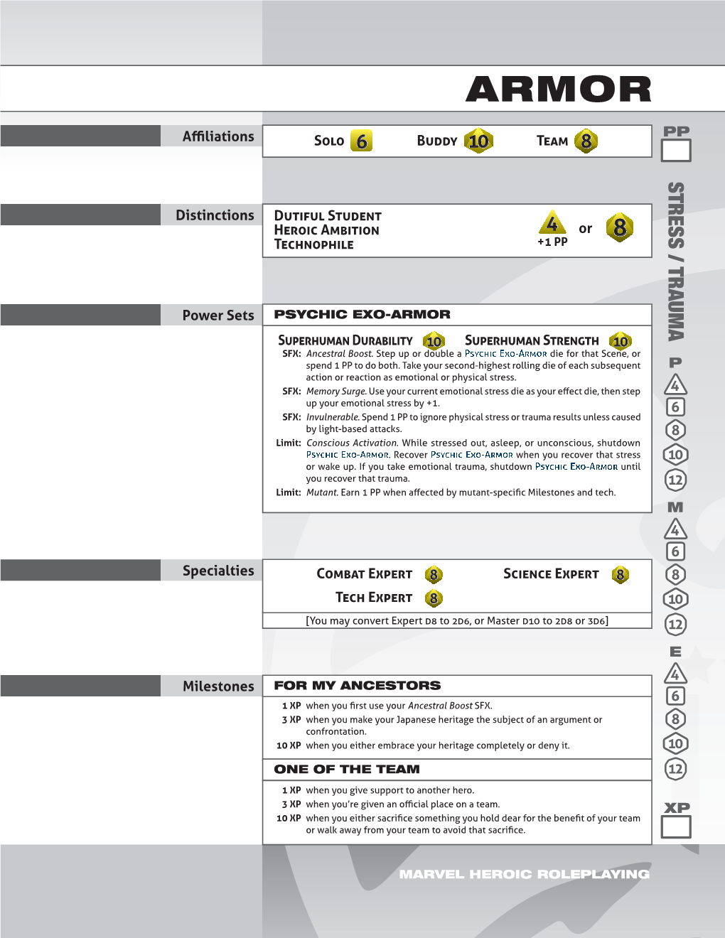 MHRP Hero Datafiles