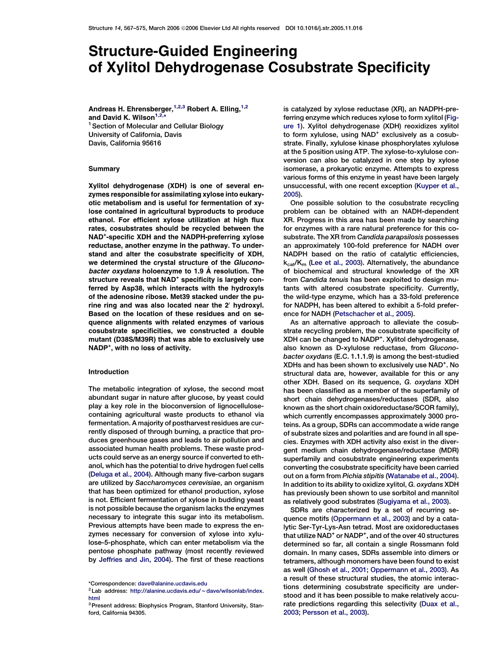 Structure-Guided Engineering of Xylitol Dehydrogenase Cosubstrate Speciﬁcity