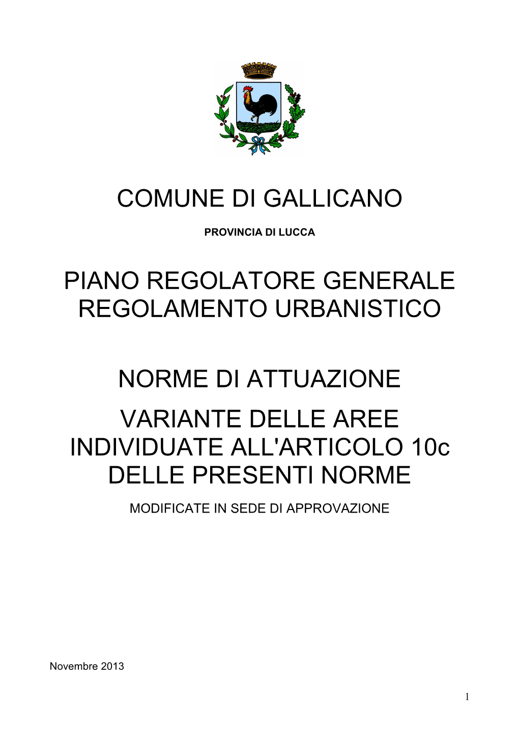 Comune Di Gallicano Piano Regolatore Generale