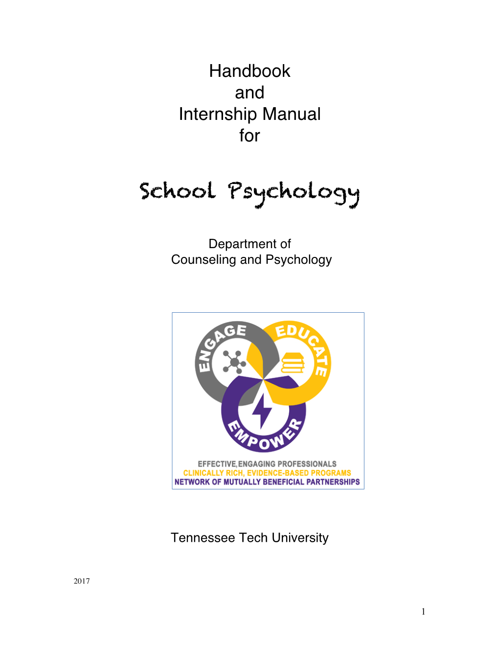 School Psychology Handbook on the Departmental Website