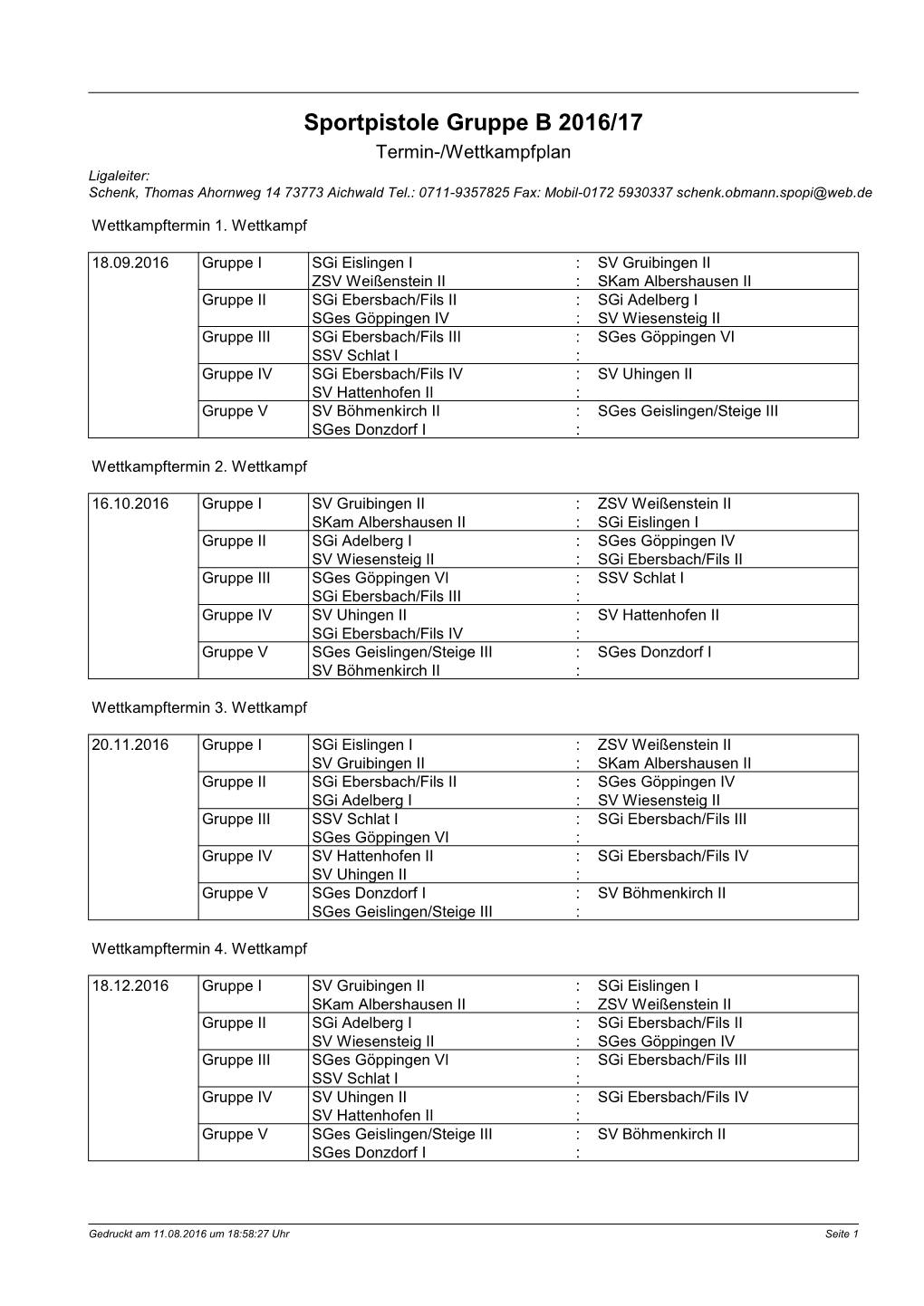 Erstellen Der Terminliste DIN a 4 Hoch