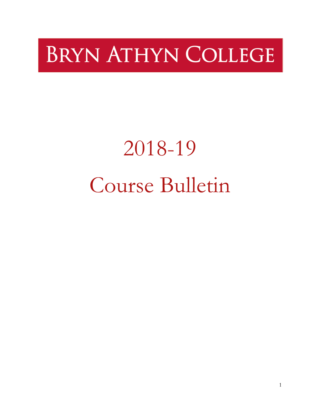 2018-19 Course Bulletin