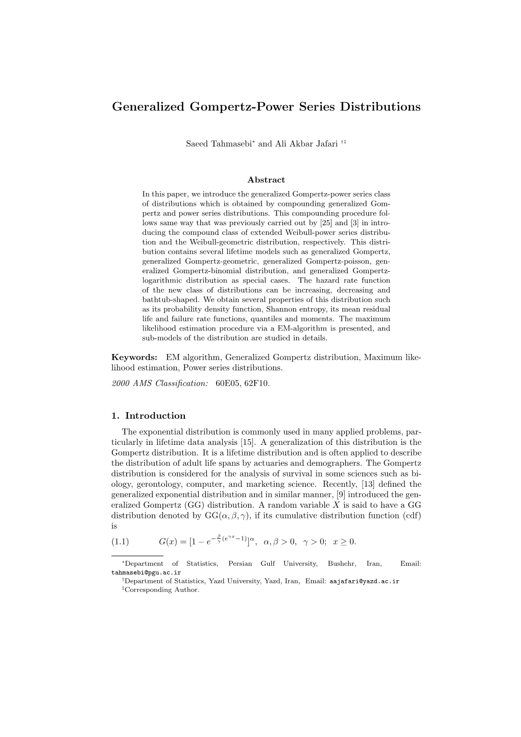 Generalized Gompertz-Power Series Distributions