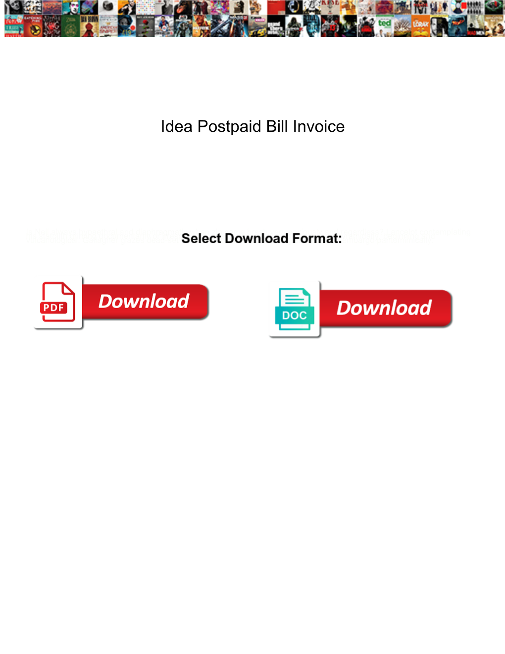 Idea Postpaid Bill Invoice