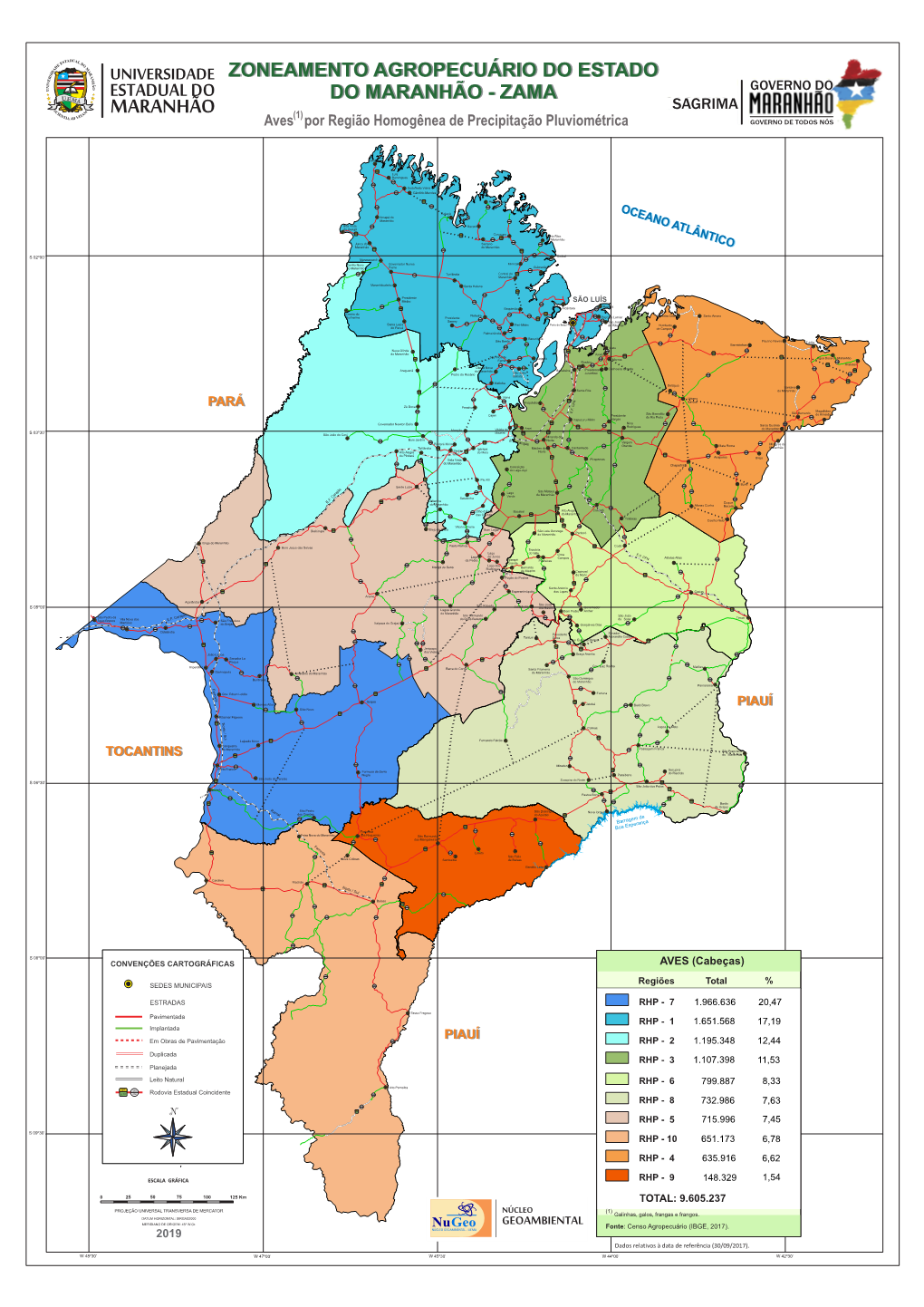 MARANHÃOMARANHÃO -- ZAMAZAMA GOVERNO DO ESTADUAL DO SAGRIMA (1) MARANHÃO Aves Por Região Homogênea De Precipitação Pluviométrica GOVERNO DE TODOS NÓS