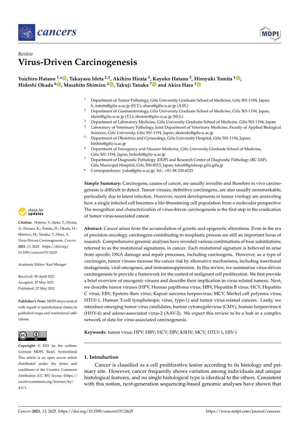 Virus-Driven Carcinogenesis