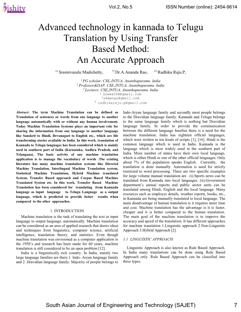 Advanced Technology in Kannada to Telugu Translation by Using Transfer Based Method: an Accurate Approach