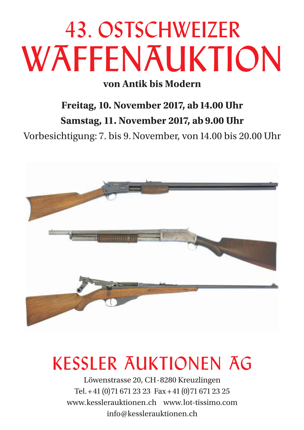 43. OSTSCHWEIZER WAFFENAUKTION Von Antik Bis Modern