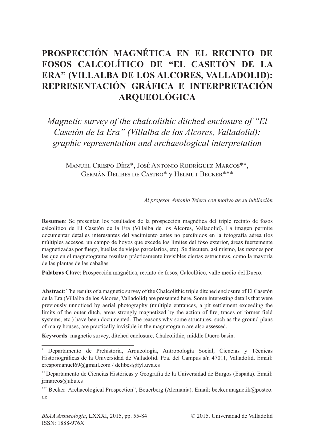 Prospección Magnética En El Recinto De Fosos