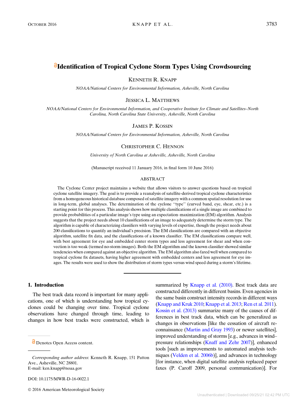 Identification of Tropical Cyclone Storm Types Using Crowdsourcing