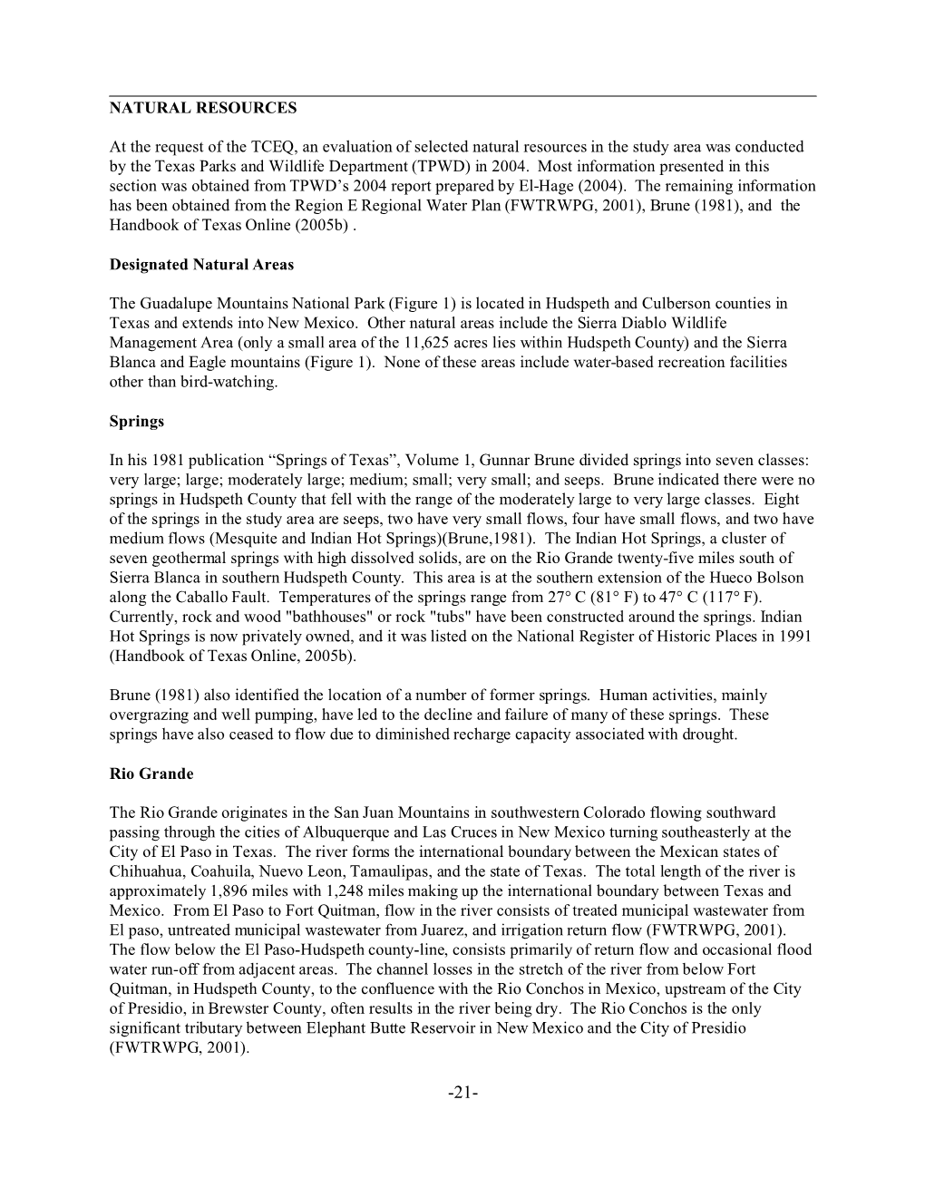 Evaluation for the Hudspeth County Priority Groundwater Management Study Area, March 2005, Part 3