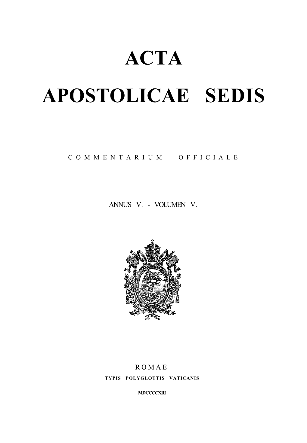 Acta Apostolicae Sedis