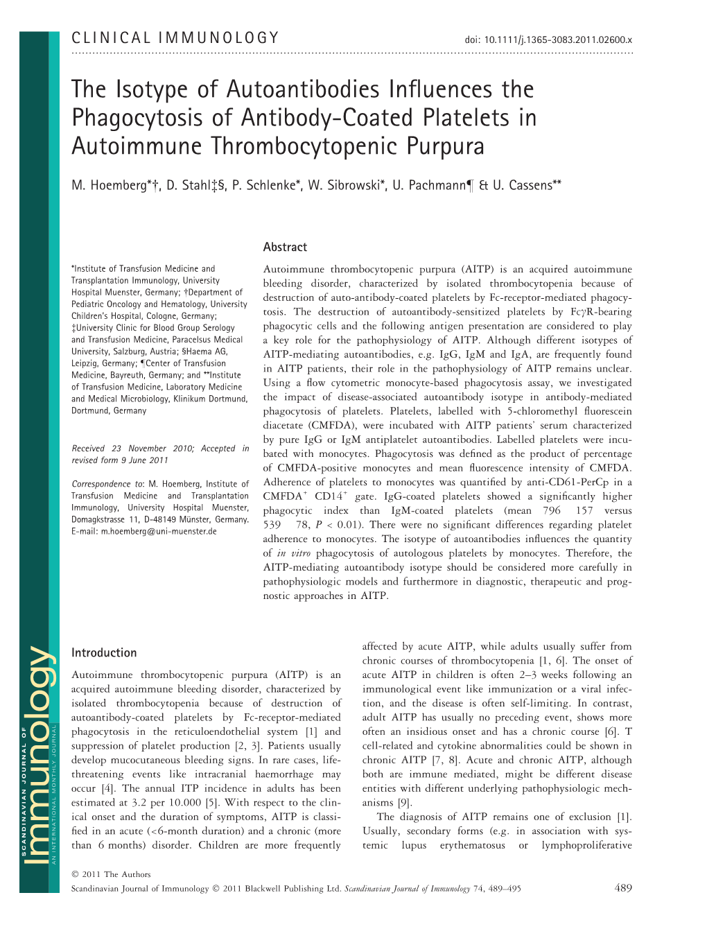 The Isotype of Autoantibodies Influences the Phagocytosis Of