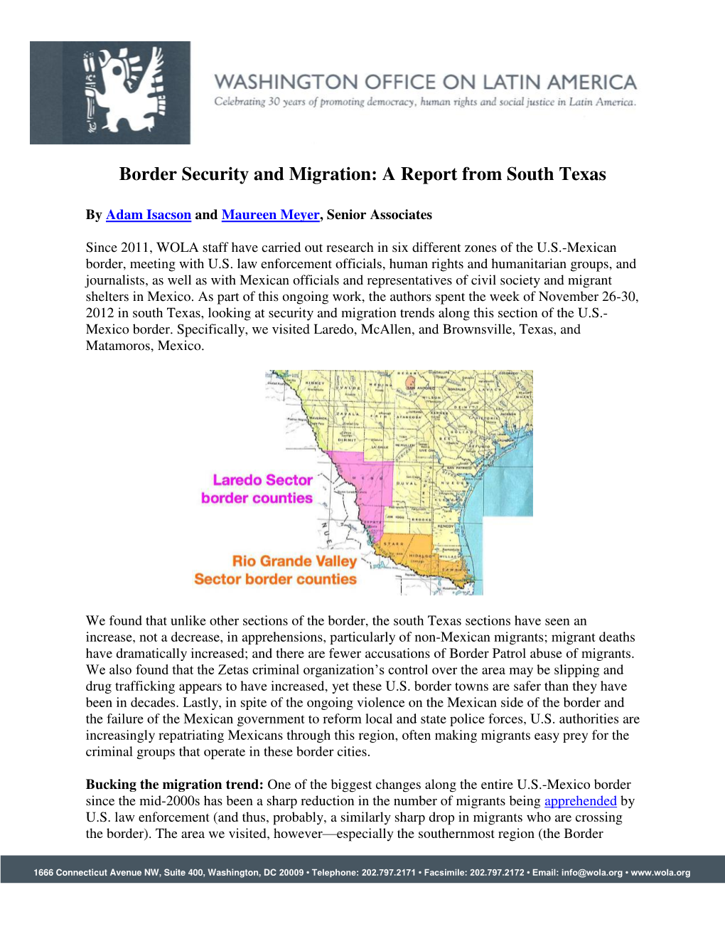 Border Security and Migration: a Report from South Texas