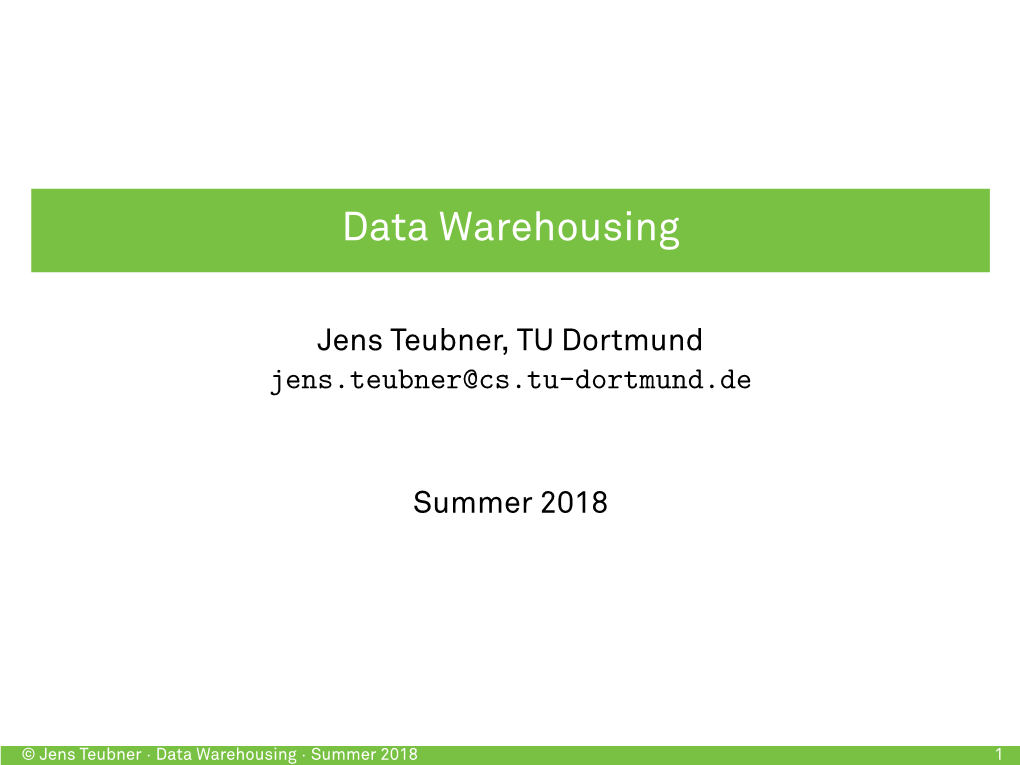 Data Warehousing