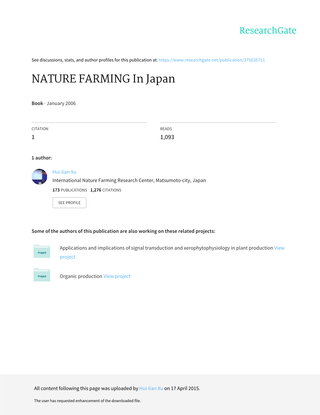 NATURE FARMING in Japan