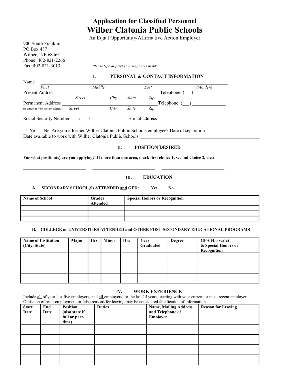 Application for Employment s48