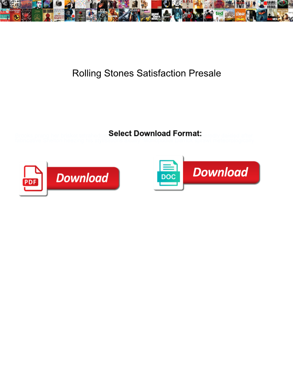 Rolling Stones Satisfaction Presale